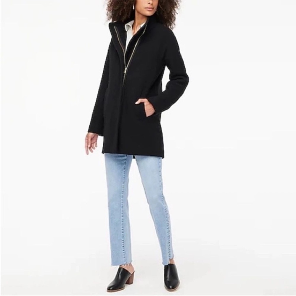 Black J.Crew Wool Blend City Coat